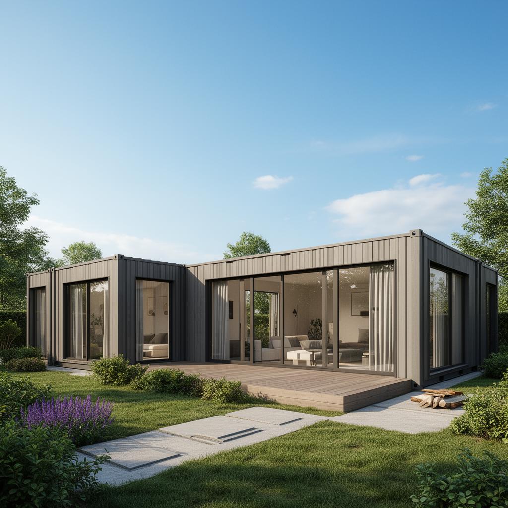 Modular container home with timber accents