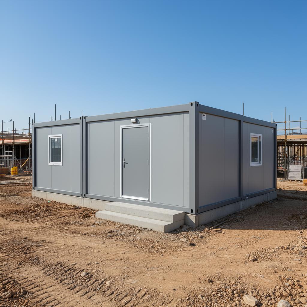 Modular welfare units on a UK construction site